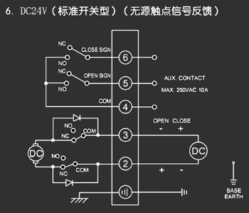 ＤＣ24Ｖ標準開關型<a href='http://www.danyoos.com.cn/Product/diefa/diandongdiefa/' target='_blank'>電動<a href='http://www.danyoos.com.cn/Product/diefa/' target='_blank'>蝶閥</a></a>接線圖